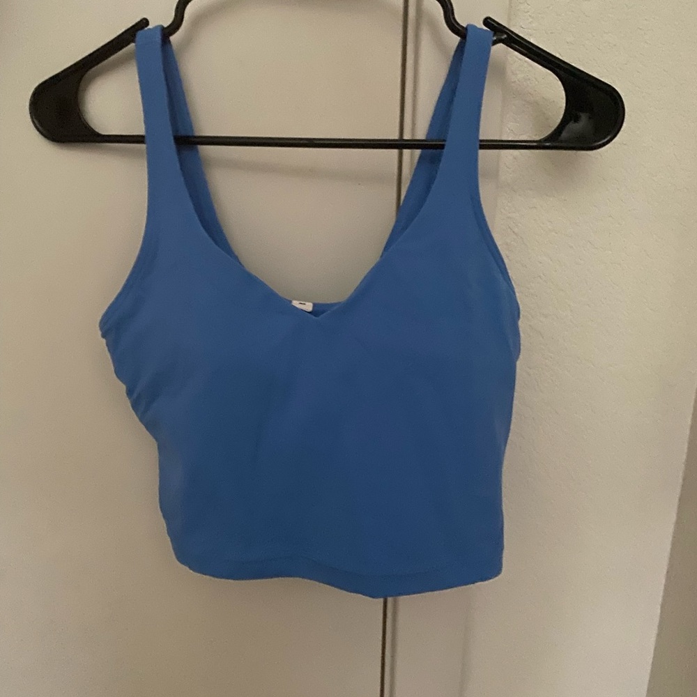 Lulu lemon cropped blue align tank. Size 4. Worn 3 times, tag removed.